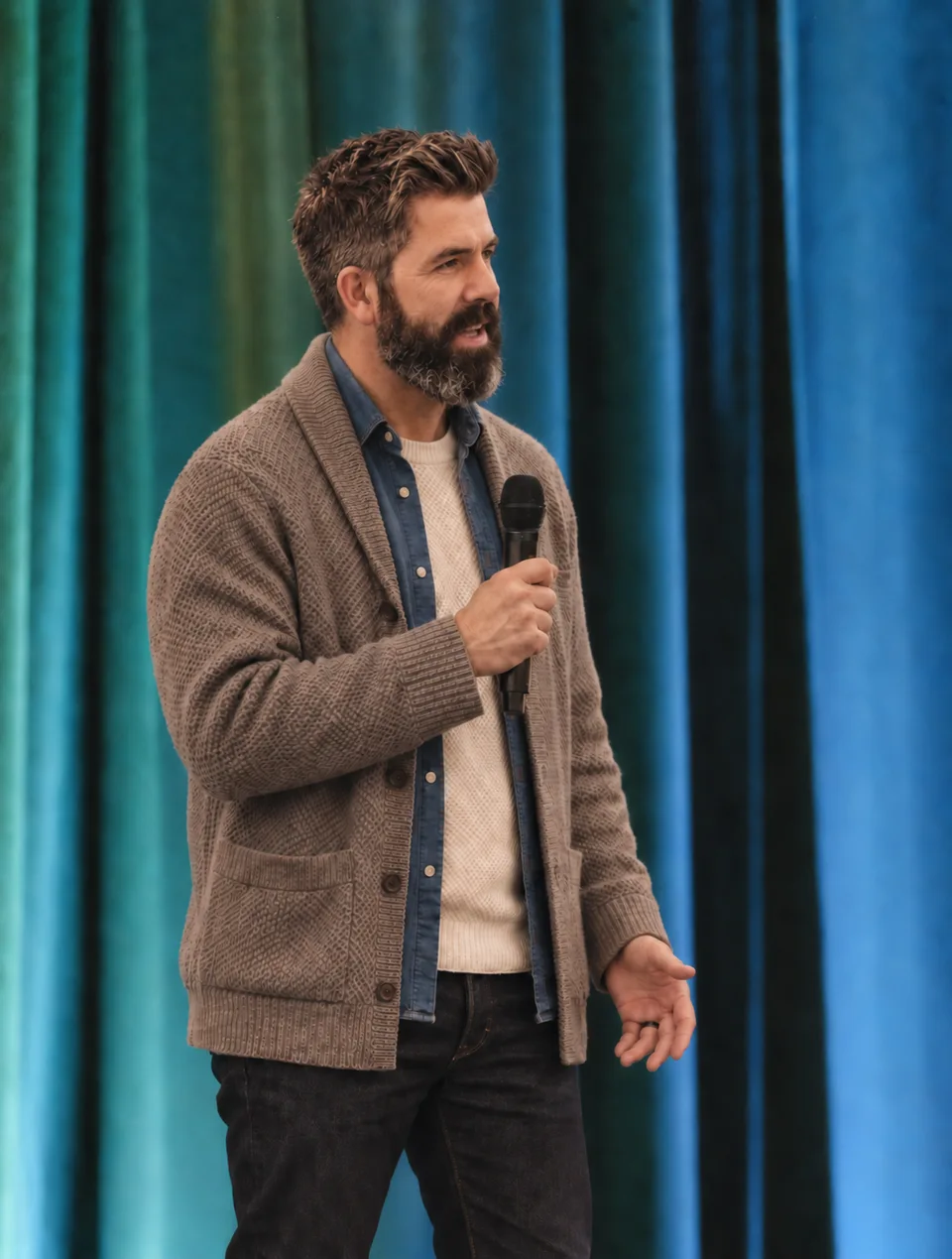 Mark Graybill, founder of OtherEighty, speaking with a microphone.